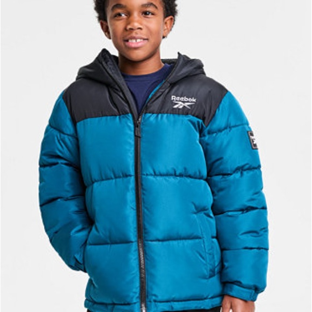 Reebok Teal and Black Hooded Jacket